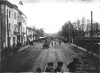 пр. П.Виноградова,82. Проспект у здания СМП 1 мая 1925 г. Фото Матова.