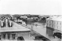 Наводнение в Соломбале. Вид с крыши дома по ул. Красных Партизан, 30 в сторону Советской. 1950-е