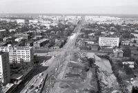 Вид со здания проектных организаций на перекресток Энгельса-Ломоносова. Август 1976 года
