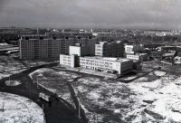 Вид на ДК Строителей с дом по ул. Энгельса, 104. Осень 1976 года