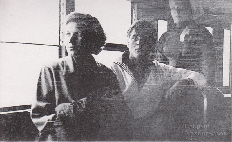 14. В салоне архангельского трамвая 1950-х годов.