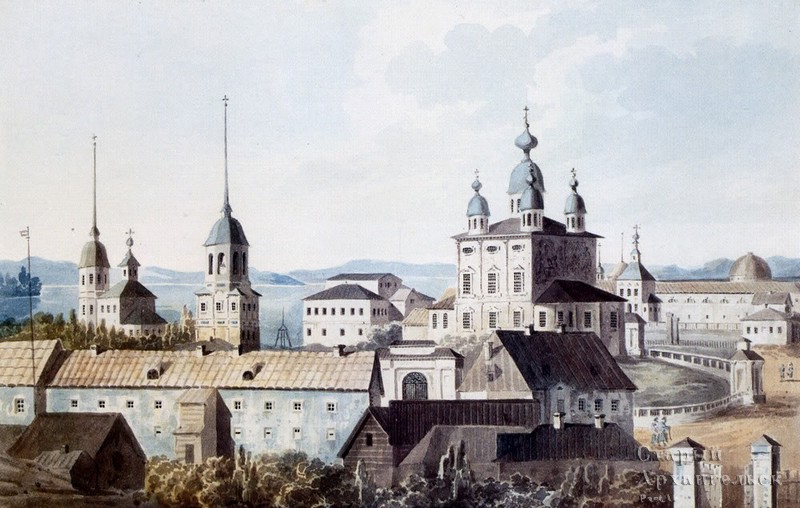 Вид с колокольни или с крыши Рождественской церкви