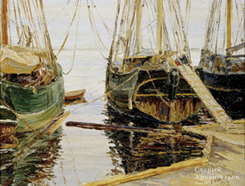 Парусники у рыбной пристани, 1912 год