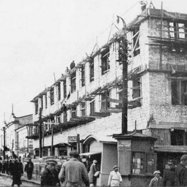 Строительство гостиницы Двина. 1929 год.