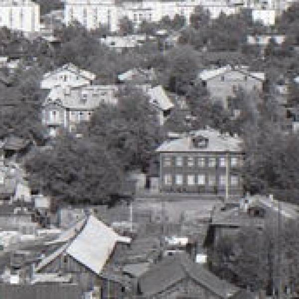 Панорама проспекта Ломоносова от Поморской до К.Либкнехта. Вид с Гостиницы Юбилейной. Сентябрь 1977 года
